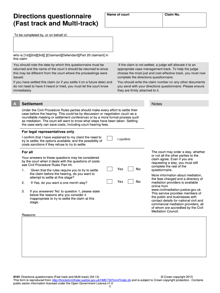 Form N181 Fill Online Printable Fillable Blank PdfFiller