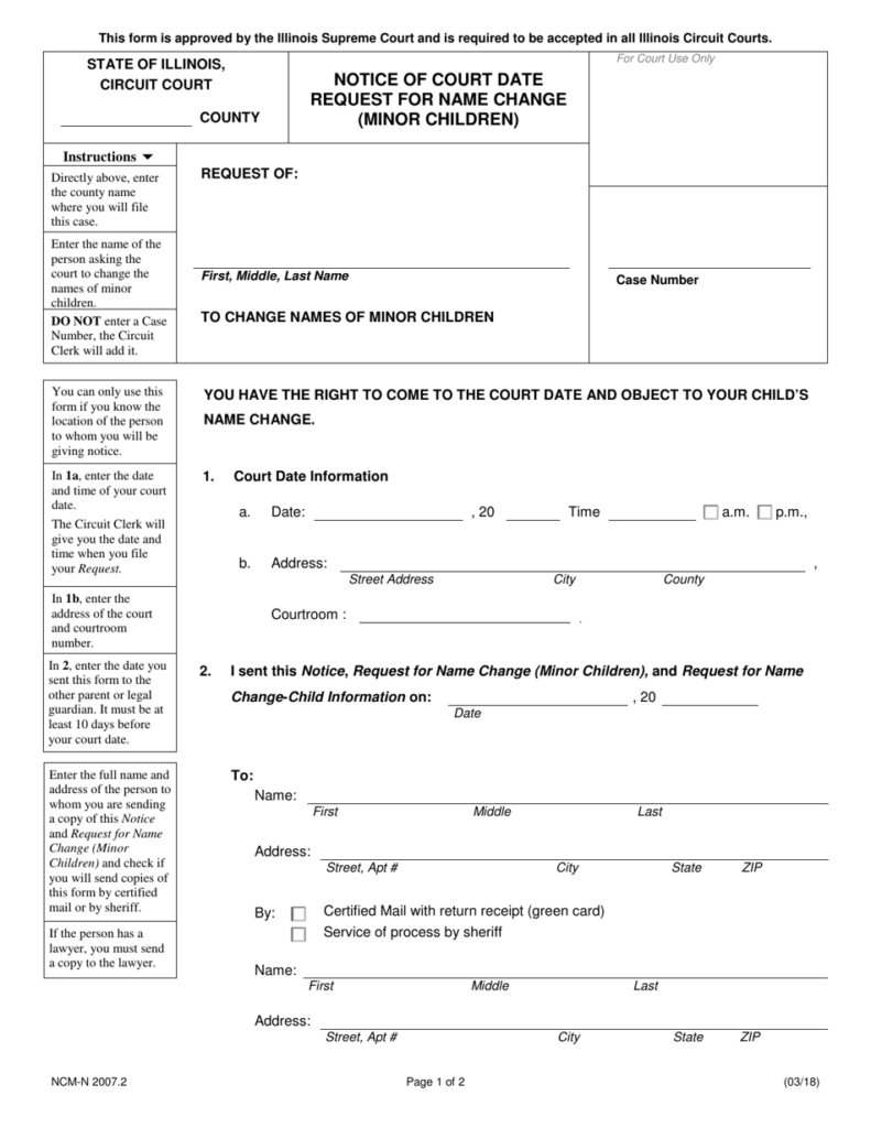 Form NCM N2007 2 Download Fillable PDF Or Fill Online Notice Of Court 