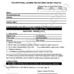 Form Np Occupational License Fee Returns On Net Profits Printable Pdf