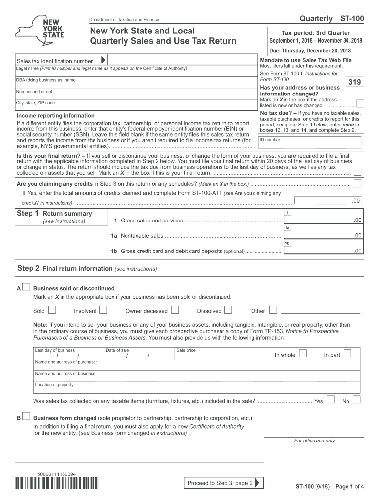 Form St 100 Fill Out And Sign Printable PDF Template SignNow