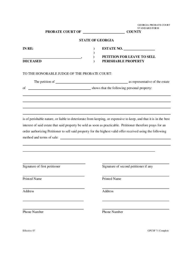 Forms For Georgia Probate Court Fill Out Sign Online DocHub