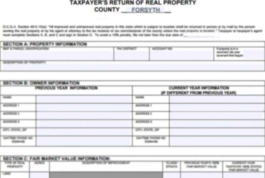 Forsyth County Property Tax Form CountyForms