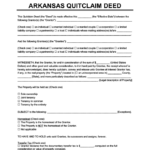 Free Arkansas Quitclaim Deed Form How To Write Guide