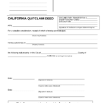 Free California Quit Claim Deed Form PDF Word EForms