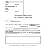 Free Colorado Quit Claim Deed Form PDF WORD RTF