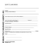 Free Fillable Michigan Quit Claim Deed Form Printable Forms Free Online