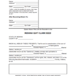 Free Indiana Quit Claim Deed PDF WORD RTF