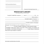 Free Missouri Quit Claim Deed Form PDF WORD