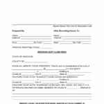 Free Missouri Quit Claim Deed Form Word PDF EForms