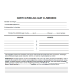 Free North Carolina Quit Claim Deed Form PDF WORD