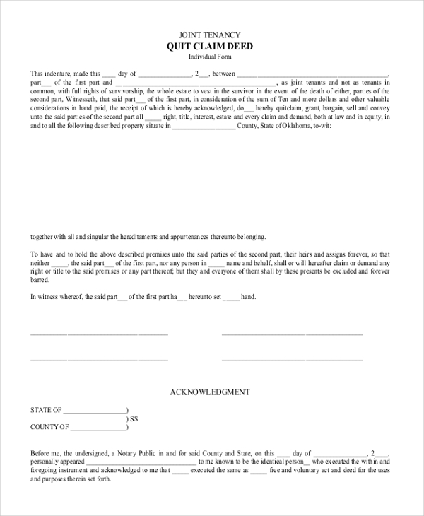 Free Printable Quick Deed Form Printable Forms Free Online