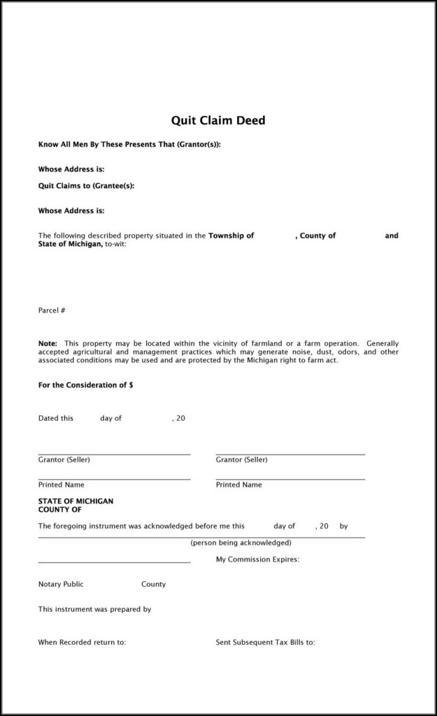 Free Printable Quit Claim Deed Form Marion County Texas Printable 