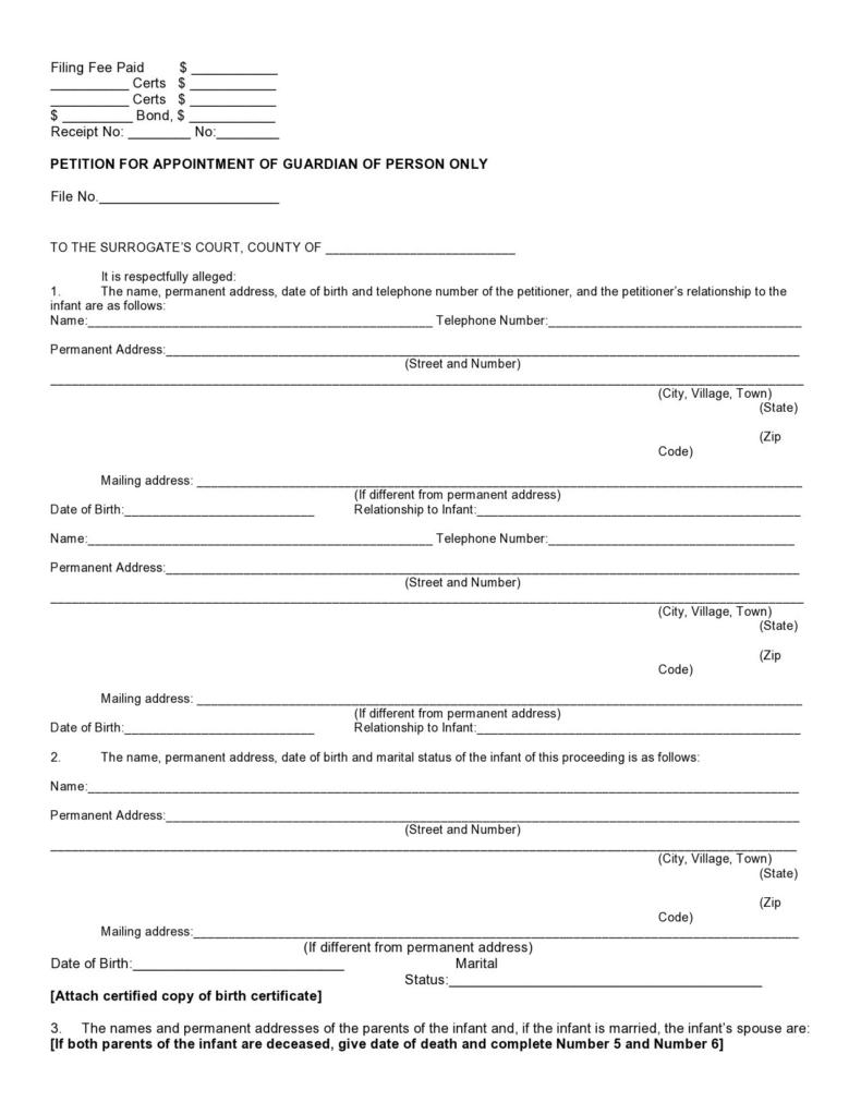 Free Printable Temporary Guardianship Form Download Printable Forms 