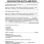 Free Washington Quitclaim Deed Form Amp How To Write Guide