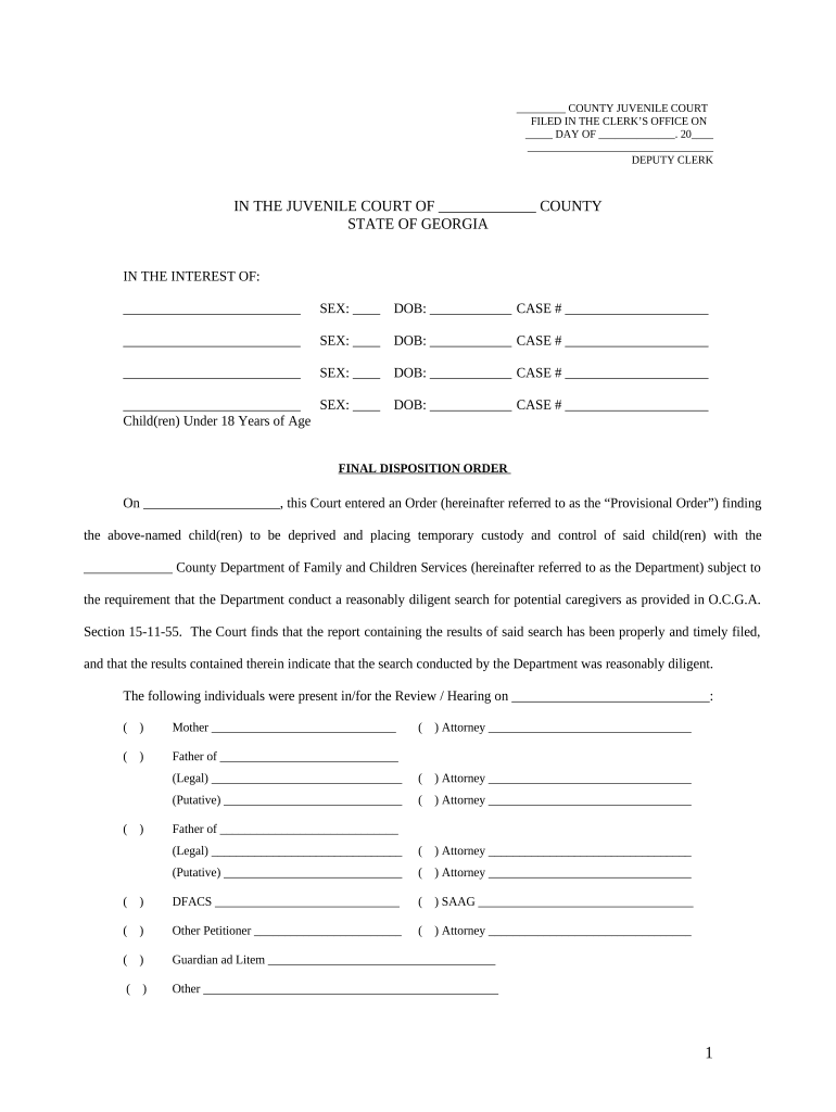 Ga Final Disposition Doc Template PdfFiller