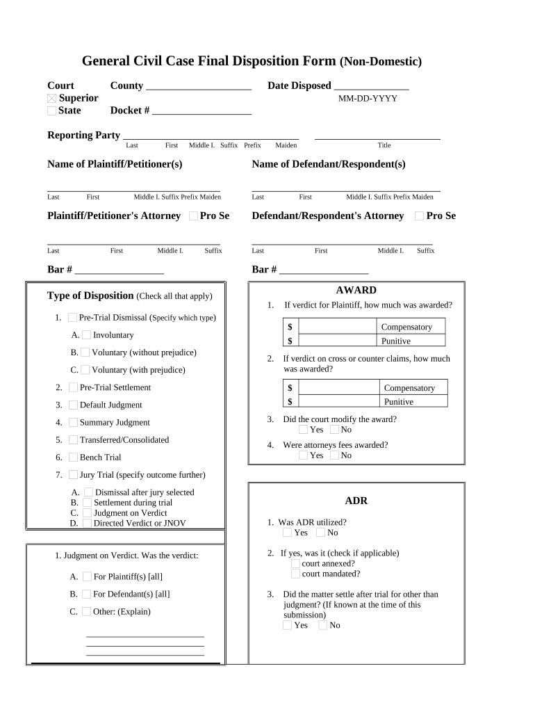 Georgia Case Disposition Doc Template PdfFiller