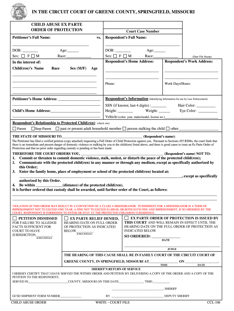 Greene County Mo Circuit Court Fill Out And Sign Printable PDF 