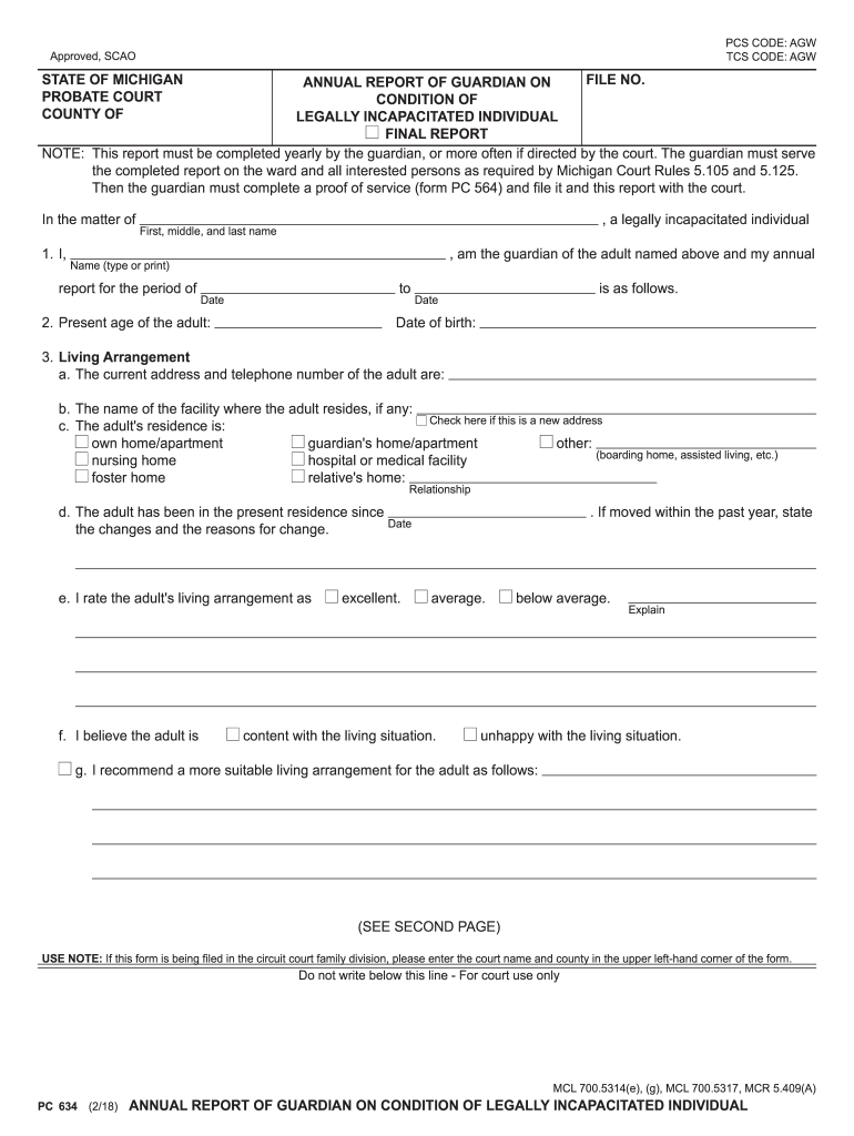 Guardian Report Annual Form Fill Out And Sign Printable PDF Template 