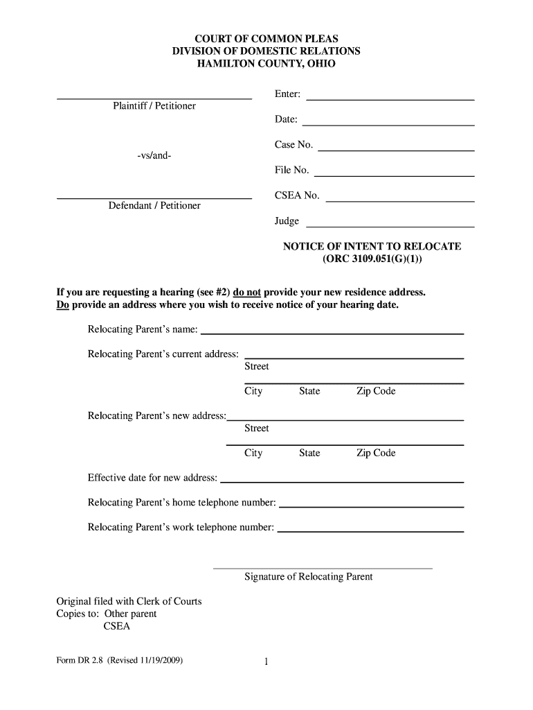 Hamilton County Domestic Relations Fill Out And Sign Printable PDF 