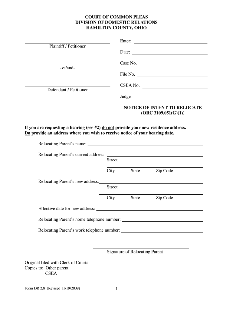 Hamilton County Domestic Relations Fill Out And Sign Printable PDF