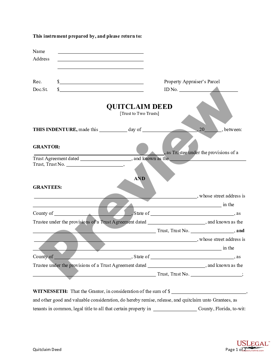 Hillsborough Florida Quitclaim Deed Quitclaim Deed Form US Legal Forms