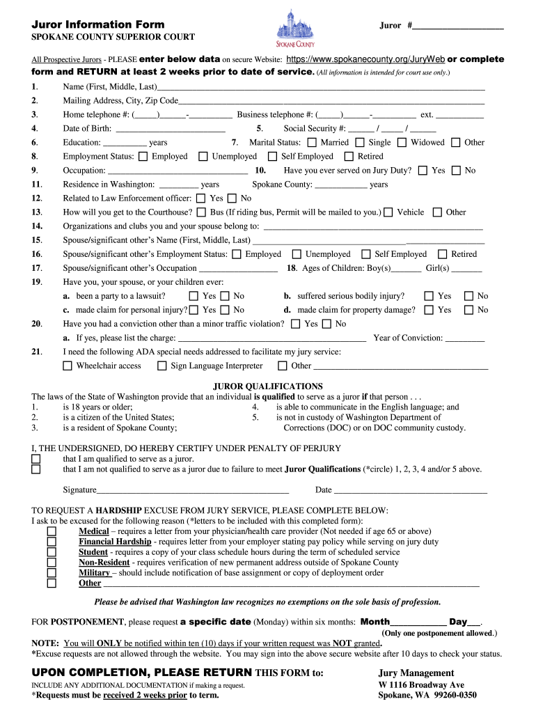 Https Cp Spokane County Org Jury Web Fill Online Printable Fillable 