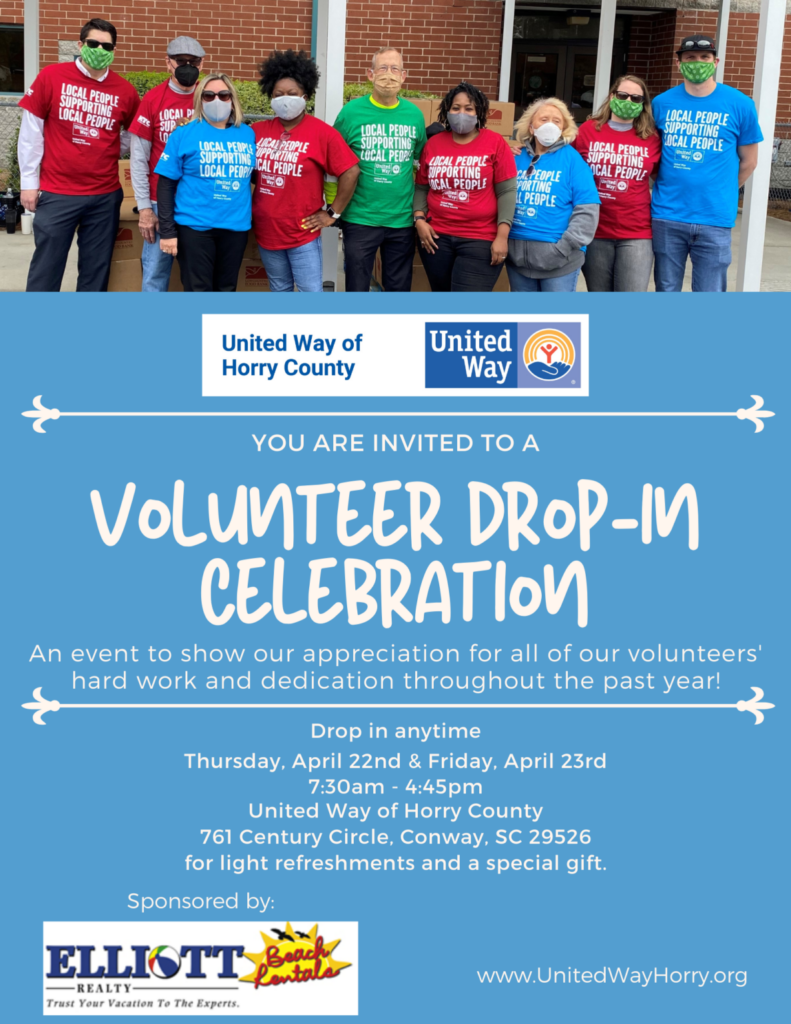 Join Us For A Volunteer Drop in Celebration United Way Horry County