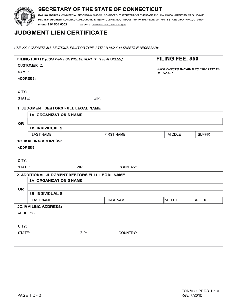 Judgement Lien Fill Out Sign Online DocHub