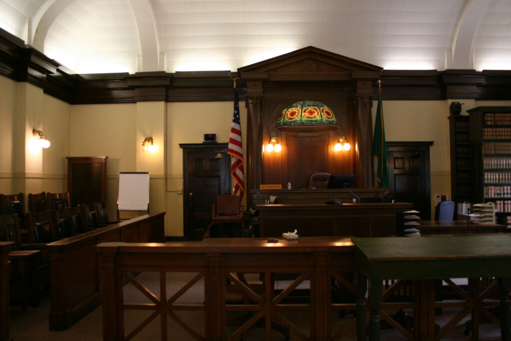 Judges Bench In A Court Room In The Pacific County Courthouse South 