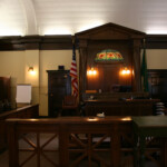 Judges Bench In A Court Room In The Pacific County Courthouse South