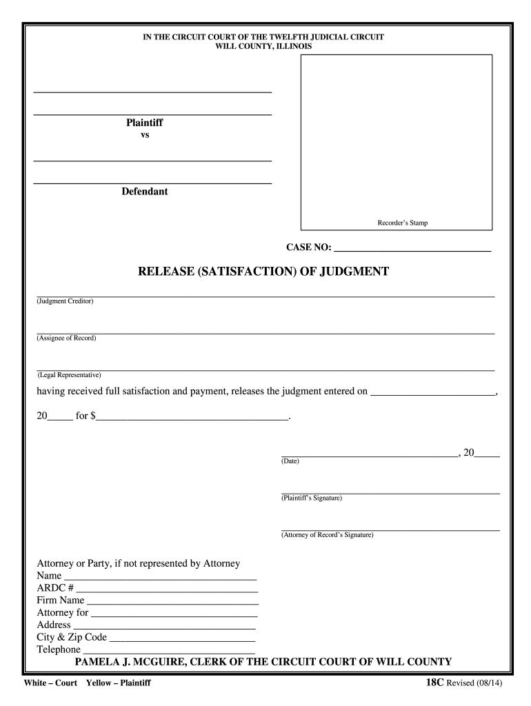 Judgment Satisfaction Ardc Fillable Fill Online Printable Fillable