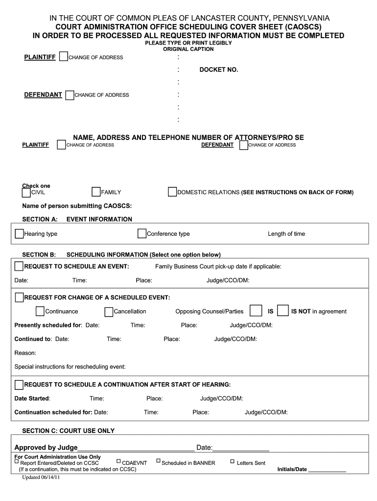 Lancaster County Court Administration Fill Out And Sign Printable PDF