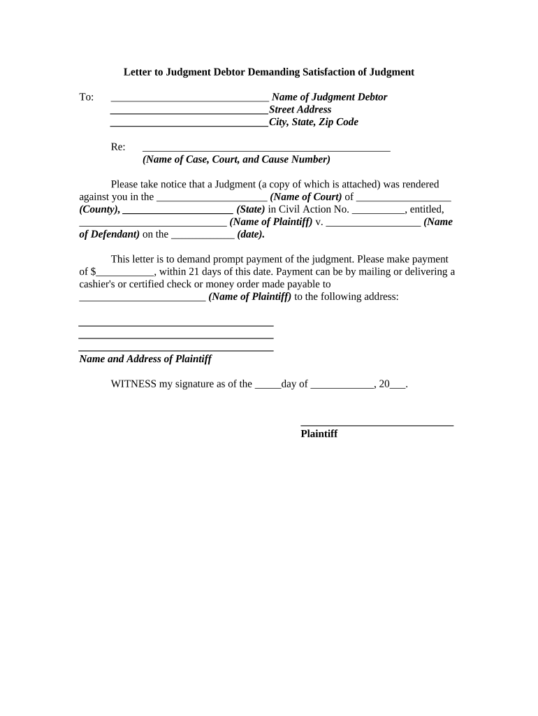 Letter Judgment Form Fill Out And Sign Printable PDF Template SignNow