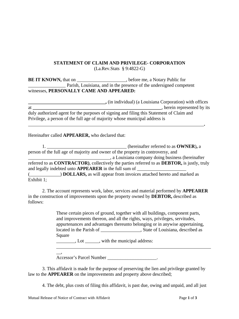 Louisiana Statement Claim Form Fill Out And Sign Printable PDF 