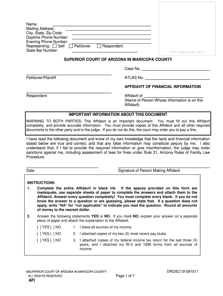 Maricopa County Form Drosc13f Fill And Sign Printable Template Online