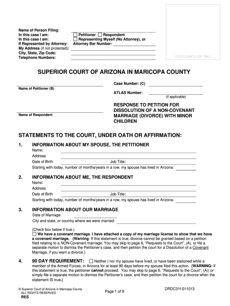 Maricopa Superior Court Civil Forms Civil Form 2023