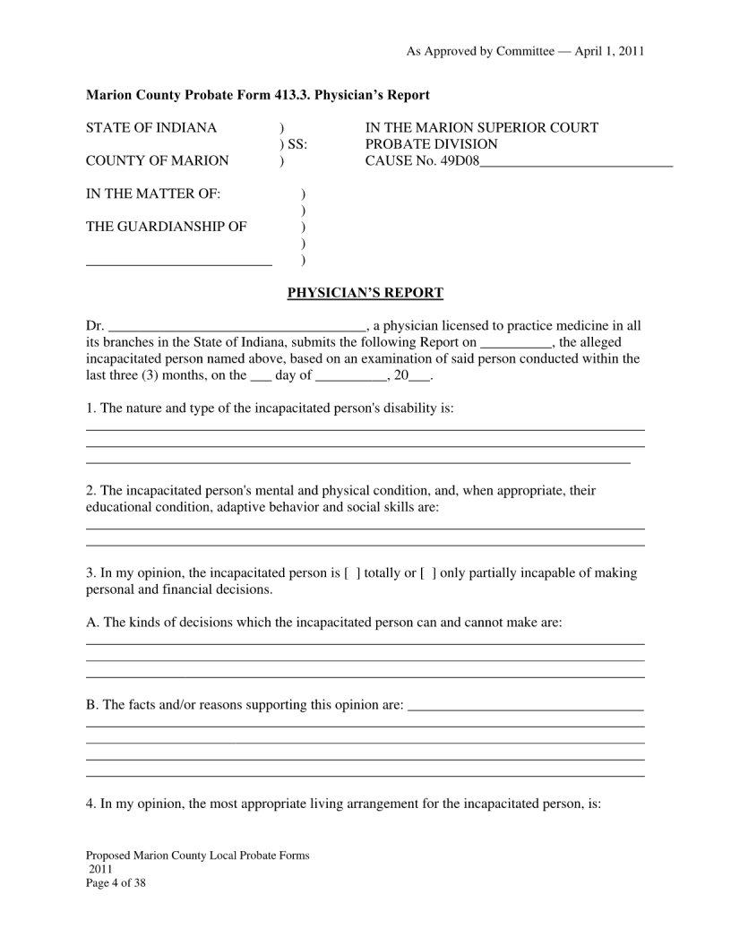 Marion County Probate Form Fill Out Printable PDF Forms Online