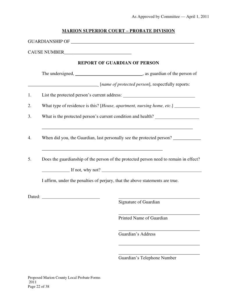 Marion County Probate Form Fill Out Printable PDF Forms Online