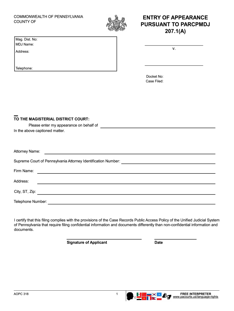 Mdj Entry Of Appearance Fill Online Printable Fillable Blank