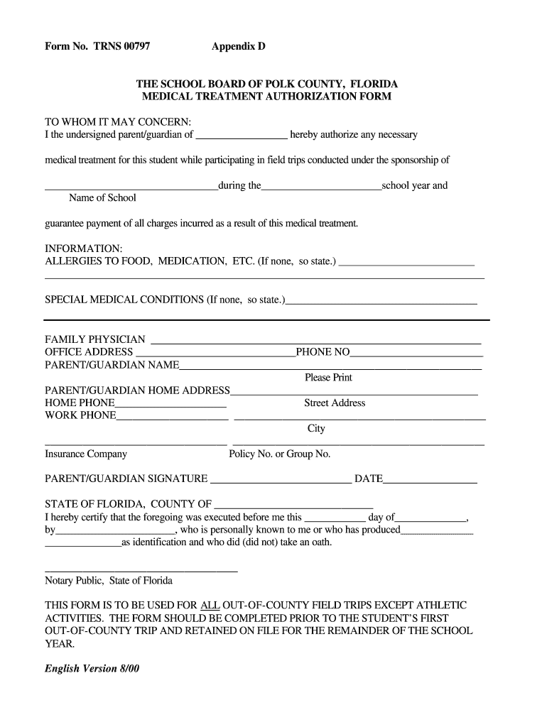 Medication Permission Form For Schools Florida Fill Online Printable 