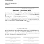 Missouri Quitclaim Deed Form Download Printable Pdf Templateroller