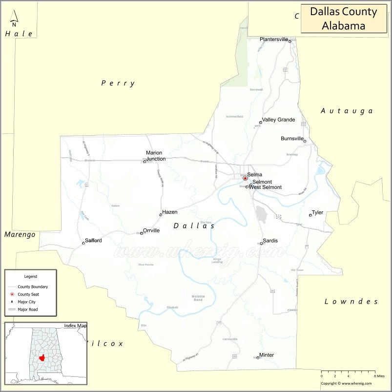 Montgomery Alabama Montgomery County Physical Map Dallas County 