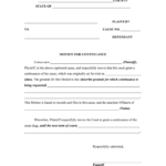 Motion For Continuance Fill Online Printable Fillable Blank