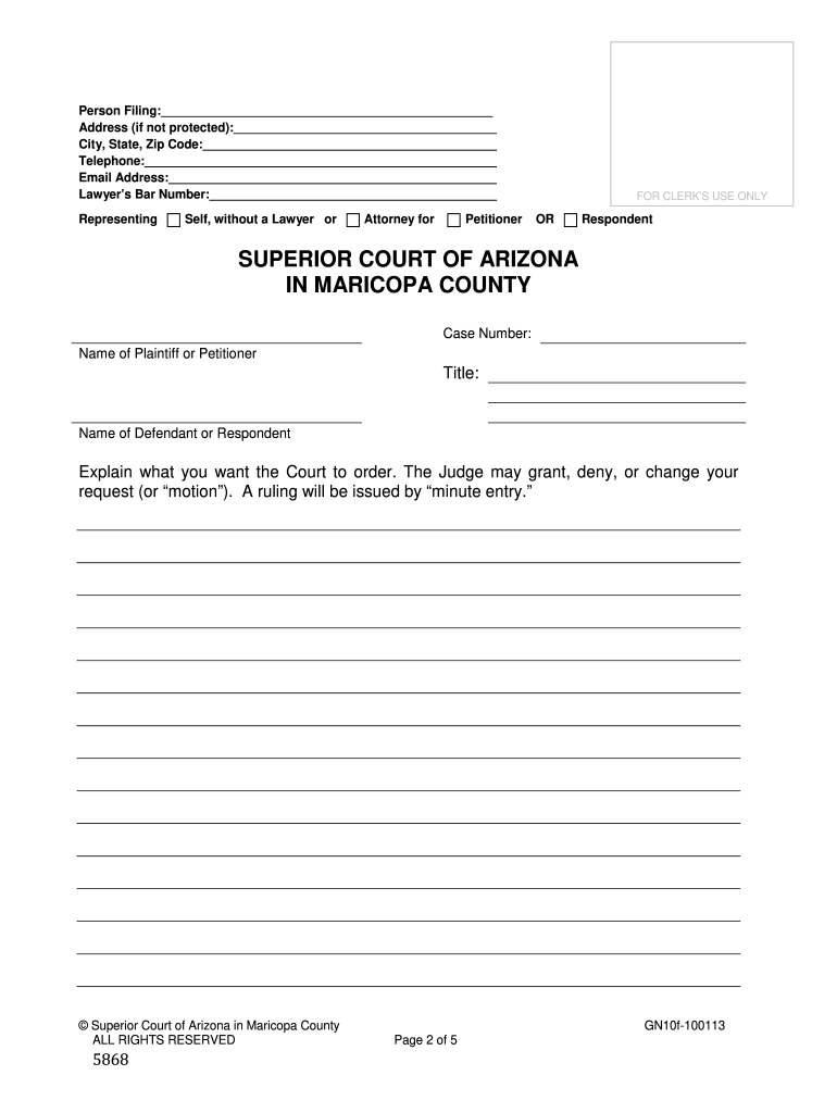 Motion To Terminate Probation Early In Maricopa County Fill Out Sign