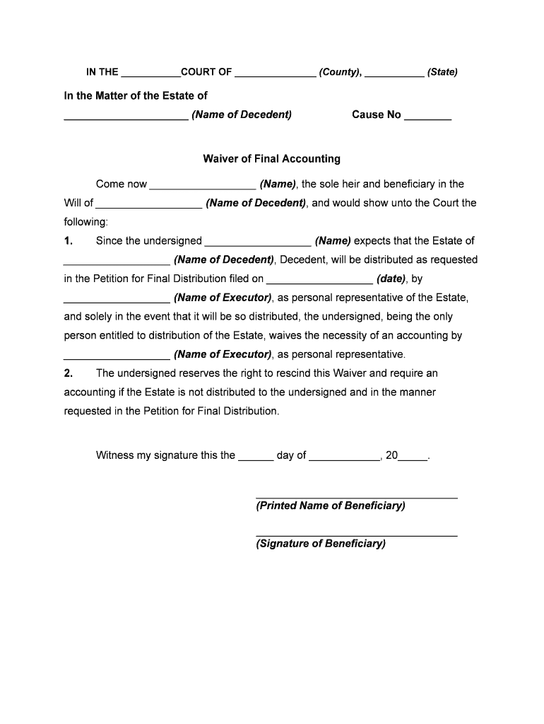 Nj Final Accounting Form For Probate Fill And Sign Printable Template 