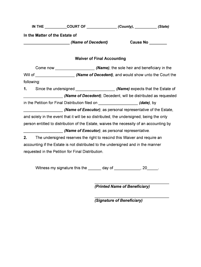 Nj Final Accounting Form For Probate Fill Online Printable Fillable