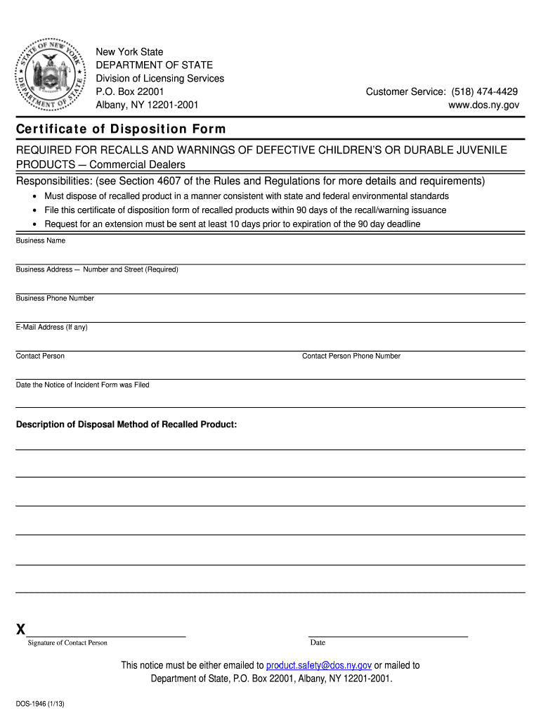 NY DOS 1946 2013 2022 Fill And Sign Printable Template Online US 