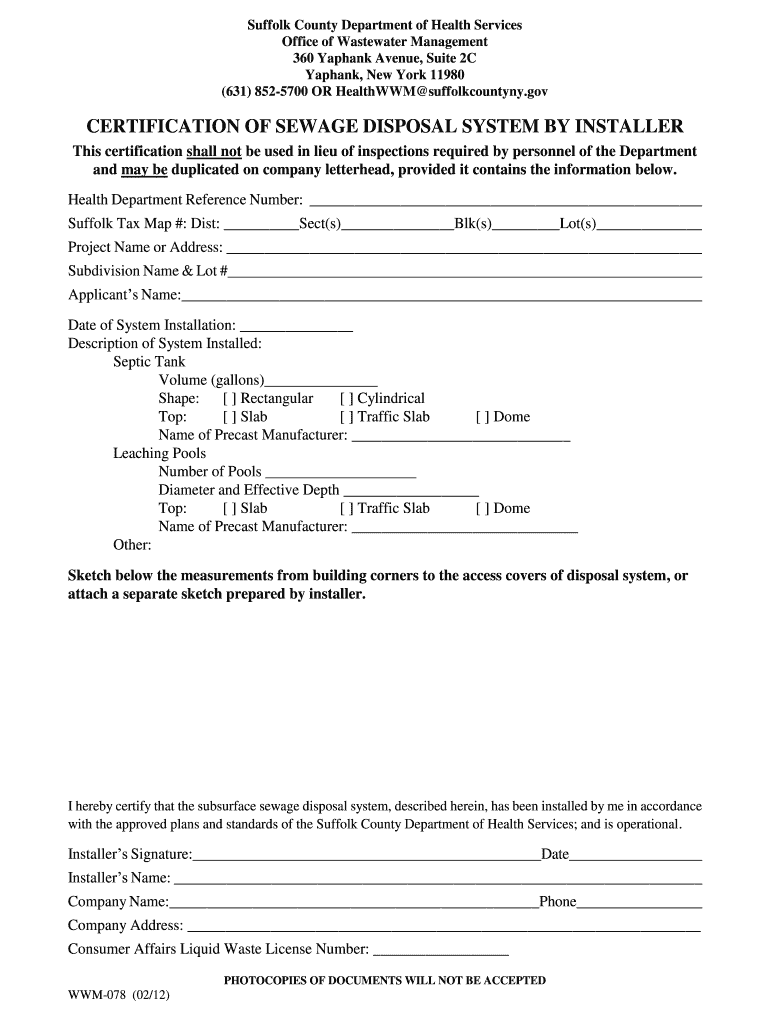 NY WWM 078 County Of Suffolk 2012 2022 Fill And Sign Printable 