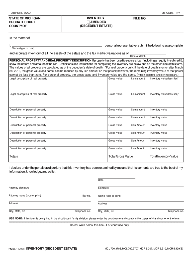 Oakland County Probate Forms Mi Pc 577 Fill Out Sign Online DocHub