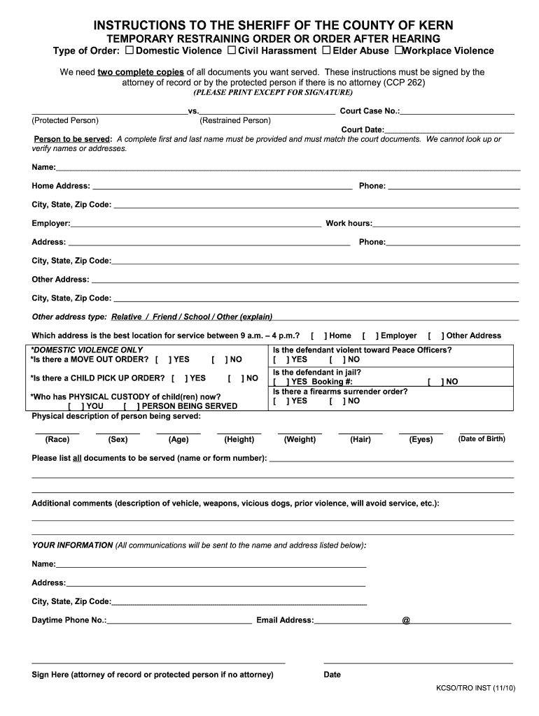 Online Restraining Order Fill Out Sign Online DocHub